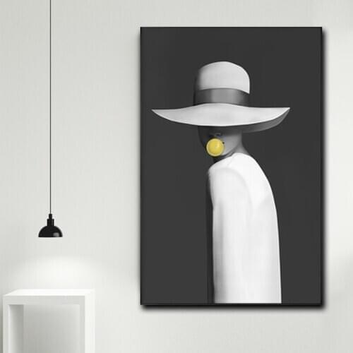 Abstract Bare Shoulder Canvas Paintings Fashion Beauty Girl Posters and Prints Wall Art Pictures for Living Room Home Decoration