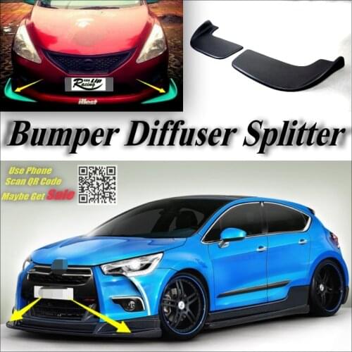 Car Splitter Diffuser Bumper Canard Lip For Citroen DS4 DS 4 Tuning Body Kit / Deflector Car Fin Flap Chin Refit Body Reduce