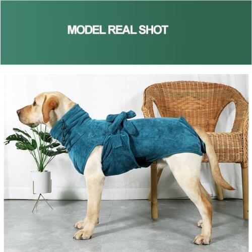 Dog Bathrobe Super Absorbent Dog Bathing Suit for Small Medium Large Dogs Quick-Drying Pet Bath Towel Warm Dog Clothing Corgi
