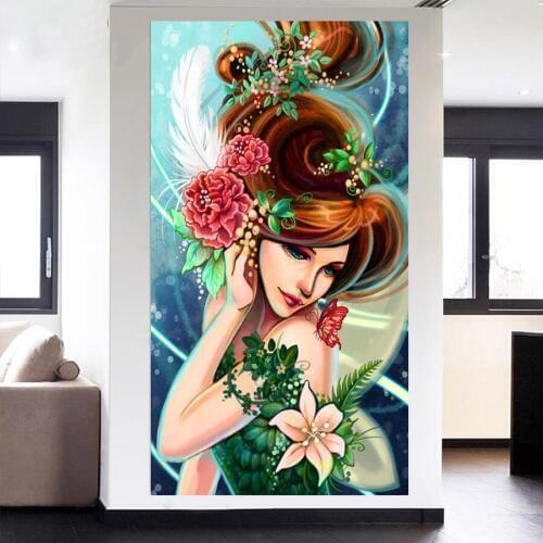 Large size picture Beauty and flowers diamond Embroidery diy diamond painting mosaic painting 3d cross stitch H2335