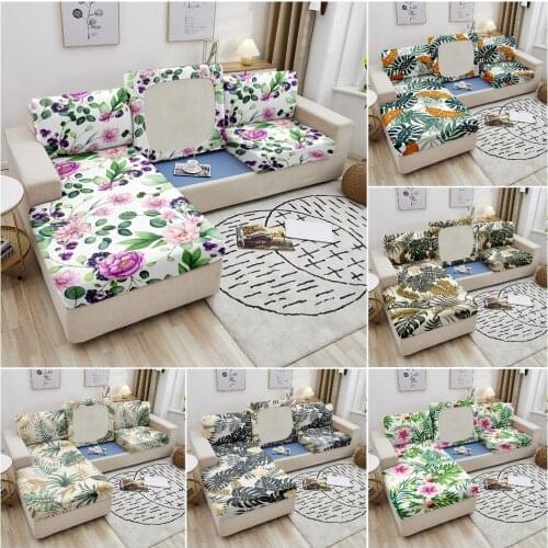 Sofa Seat Cushion Cover Elastic Floral Printing Couch Seat Cover ​Furniture Protector Stretch Washable Removable Slipcover