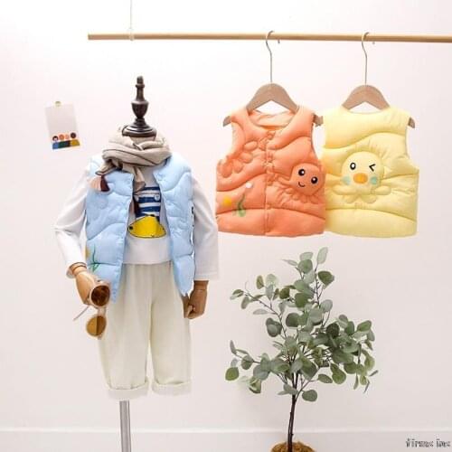 Childrens down vests, baby girl jackets, warm vests, trendy boys' jackets, cartoon children’s go out, down vests