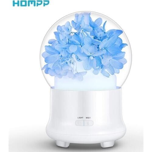 Essential Oil Diffuser,Cool Mist Diffuser Humidifier Flower Design Aroma with Adjustable Mist Mode,Auto off for Home Office Blue