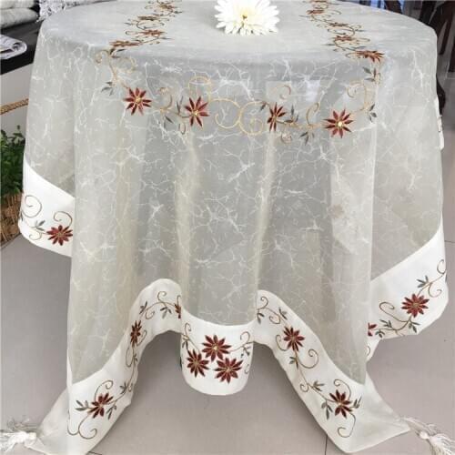 109*214cm Elegant Embroidery Table Runner Pastoral Fabric Tea tablecloth, Luxury Table mat table Cover for decoration