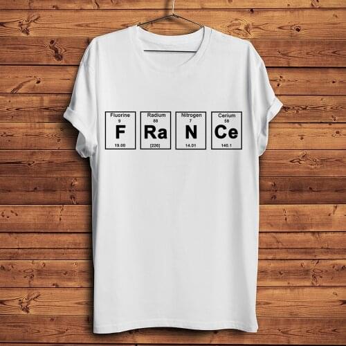 Elements periodic table France Spain Ukraine China Poland Britain Belarus letter print funny tshirt men unisex geek gift t shirt