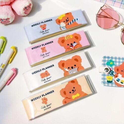 MINKYS 90 Sheets Kawaii Bear Weekly Planner Daily To Do Iist Memo Pads Notepad 2021 Pocket Agenda Paperlaria School Stationery