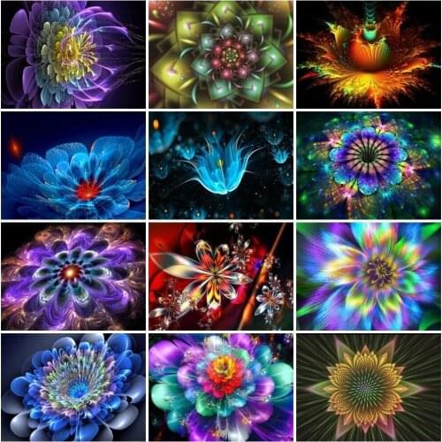 Colorful Flowers Diamond Embroidery 5D Diy Full Square Diamond Painting Gorgeous Abstract Floral Cross Stitch Mosaic Decoration