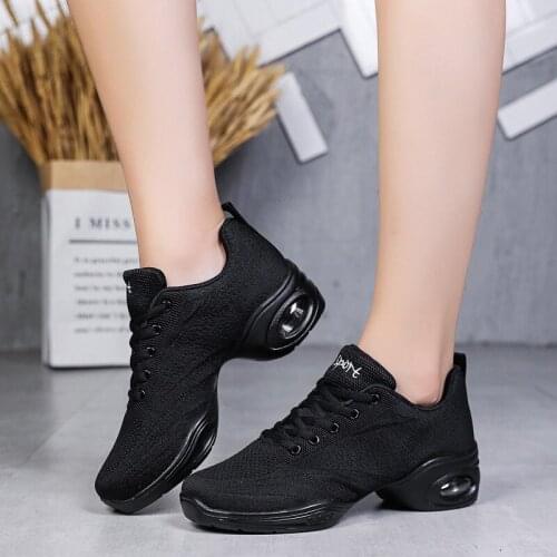 Thick Bottom Air Cushion Slow Shock Dance Shoes Women Soft Comfortable Casual Baskets Sneakers Ladies Sports Square Jazz