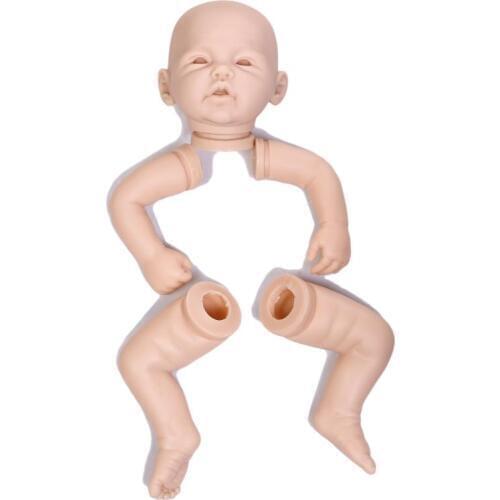 20 Inch Reborn Doll Kits Full Vinyl Head and 3/4 Limbs Lifelike Baby Dolls Unfinished Bebe Doll Body Parts Accessories