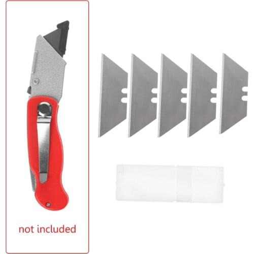 5Pcs Folding Trapezoid Cutting Blade Art Carpet Replaceable Utility Knife Cutter -v