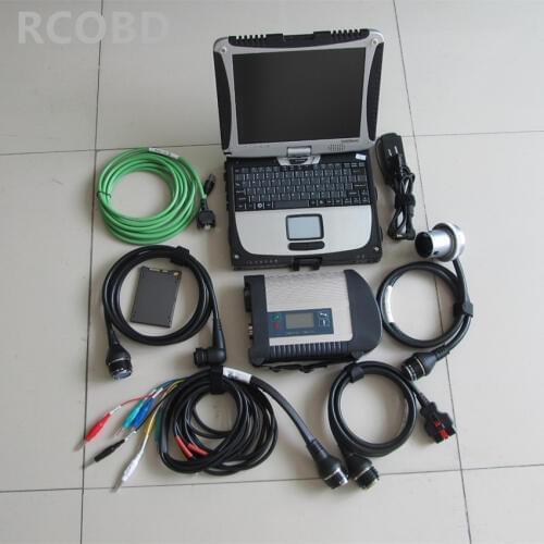 Mb sd connect c4 with laptop cf-19 toughbook ssd super 2020.12 newest software ready to use star diagnosis for 12v 24v