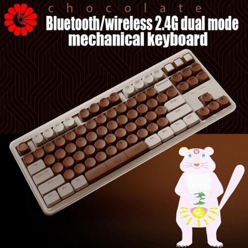 Mechanical keyboard Bluetooth/wireless 2.4g dual-mode 87-key chocolate ultra-thin laptop keyboard for iPhone PC gamer