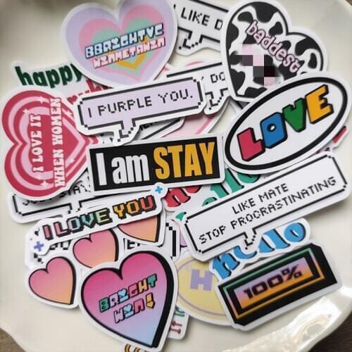 3Kinds INS Salt Colorful English sticker DIY scrapbooking diary happy plan mobile phone computer gift sealing decoration sticker