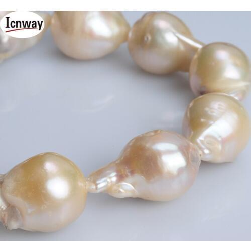 Natural AA pink reborn keshi drop Freshwater Pearl 16*12mm 15inches DIY necklace bracelet earring FreeShipping Wholesale icnway