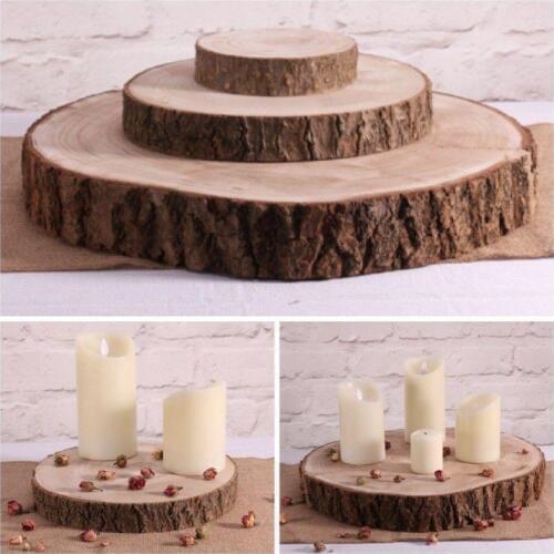 Size 3 Unfinished Natural Wood Round Circle Slices Tree Bark Log Discs DIY Craft For Wedding Party Decoration