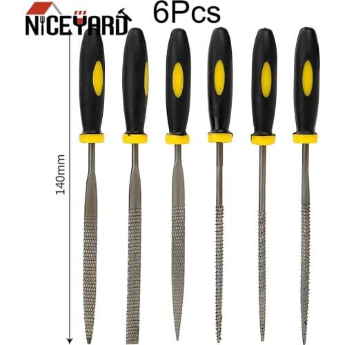 NICEYARD 6 Pcs Needle File Set For Jeweler Wood Carving Craft Metal Glass Stone 3 Sizes LS'D Tool