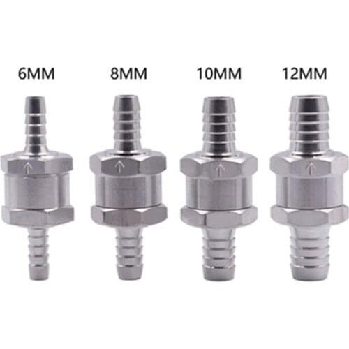 One Way 6/8/10/ 12mm 4 Size Valves Aluminium Alloy Fuel Non Return Check Valve One Way Fit Carburettor
