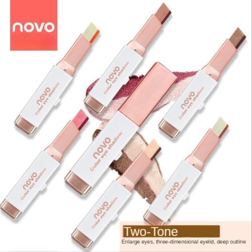 Two-color Eye Shadow Stick Velvet Gradient Pearlescent Earth Color Eye Shadow Stick Eyeshadow Palette 2021 INS Popular