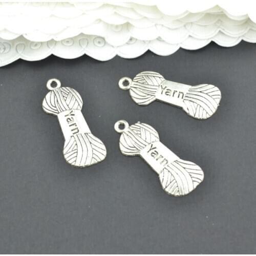 35Pcs Antique Silver color Zinc Alloy woolen Charms Pendants Diy Jewelry Findings Accessories Wholesale 30*12mm 22122