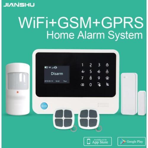 G90B plus Wifi GSM Security Alarm System multi languages menu APP control smart home burglar alarm system Ifttt alarm system