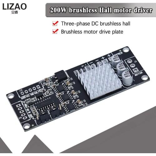 200W PWM three phase DC brushless Hall motor controller module brushless motor driver board can be controlled in both directions