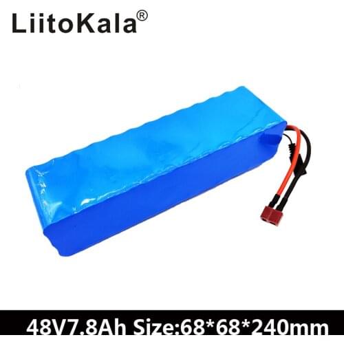 LiitoKala 48V 7.8AH 13S3P battery pack 48V 15AH 1000W Electric bicycle battery 48V Lithium ion battery 30A BMS