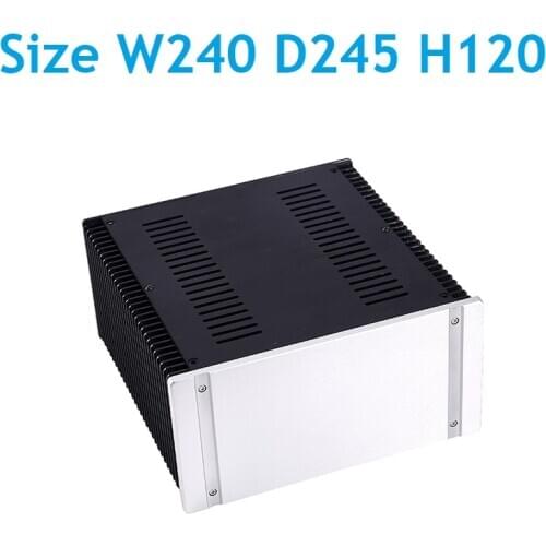 Heat Sink Class A Power Amplifier Supply Chassis DIY Tube Preamp Aluminum Case New Size W240 D245 H120 DAC Decoder Shell Silver