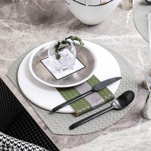 Green Scandinavian Modern Luxury Model Room Western-Style Tableware Setting Table Dining Table Plate Matching Furnishing Set