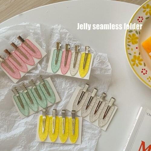 1 set/4pc Seamless Hair Clips Side Bangs Fix Fringe Barrette Makeup Washing Face Accessories Women Girls Styling Hairpins