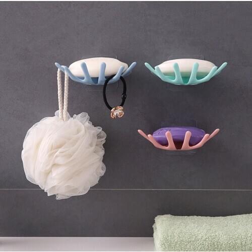 1PC New Crown Bathroom Punch-free Soap Box Bathroom Drain Soap Holder Bathroom Wall Hanging Rack soap holder
