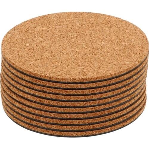 10Pcs Potted Plants Cork Mat Round Cork Plant Coasters DIY Cork Pad Plant Plate Pad for Gardening Outdoor Pots (4Inch)
