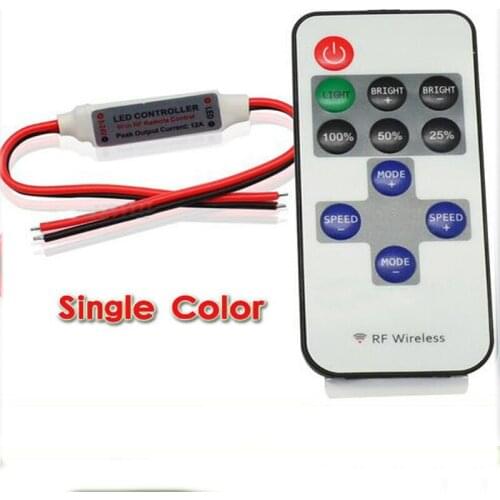 1piece RF wirelss led dimmer DC5-24V led control dimmer for single color led strip single color