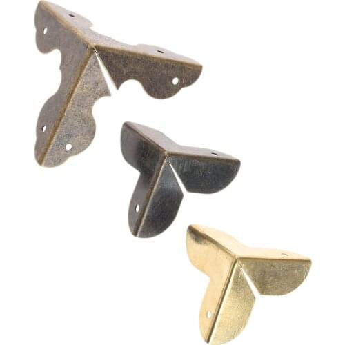 12pcs Decorative Corner Brackets Wood Jewelry Box Wine Chest Gift Box 23mm/33mm Bronze/Golden Furniture Hardware with screws