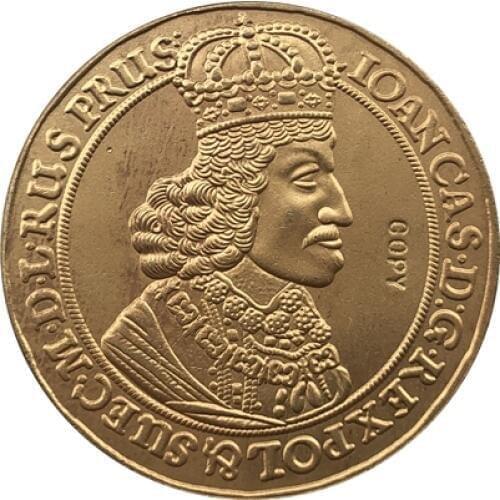 24-k Gpld-Plated 1649-1668 Poland coins COPY 32mm