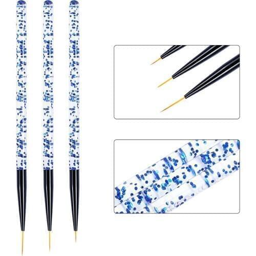 3PCS Acrylic Nail Brush Tool Set Crystal Carving Light Therapy Painting Pen Nail Art Acrylic Brush Nail Design Tools