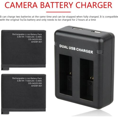 For GoPro Hero 9 Black 1800mAh Li-ion ABT-901 Batteria Camera Accessories For Go Pro Hero 9 2-Ports Battery Charger