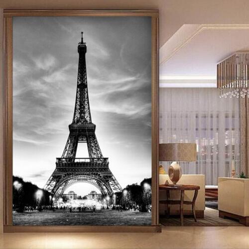 Beibehang Tower black and white seamless three-dimensional wall stickers large wall paper murals entrance background wallpaper