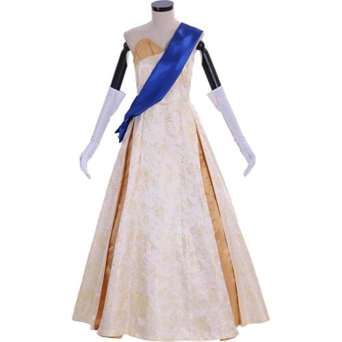Cosplaydiy Crown Season 2 Queen Elizabeth Ball Gown Cosplay Costume Adult Women Wedding Dress Princess Queen Costume L320