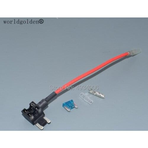 Worldgolden New Add Circuit Micro Blade Fuse Boxe Holder Piggy Back Tap Fuse Holder In Line Car-styling 2A 3A 5A 7.5A 10A 15A