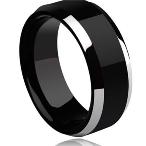 European and American Tungsten Steel Ring Fashionable Mens Jewelry Single Mens Black Ring Jewelry