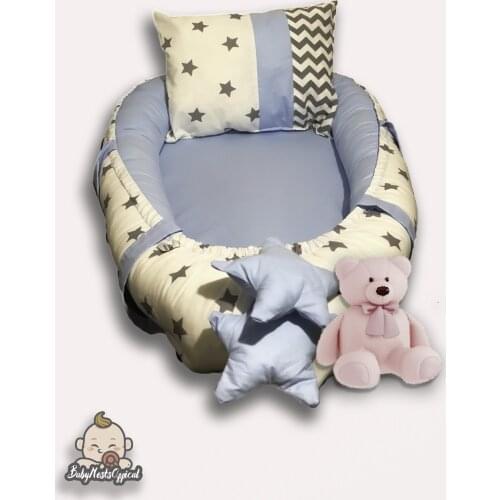 Blue White Babynest-Baby Bed Design Organic Cotton
