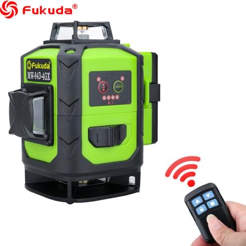 Fukuda Rotary Laser Level 360 16 Lines 4D Green Beam Cross Line Laser leveler Self-Leveling Horizontal Vertical Indoor Outdoor