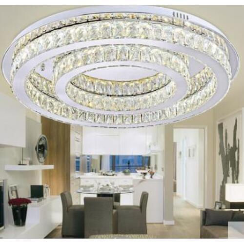 LED K9 Crystal light Round light Circular Crystal 110-220V clear ceystal 3colors lighting ceiling lamp Foyer Living room light