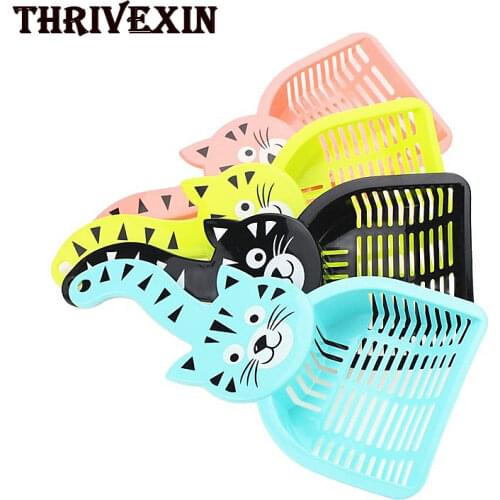 Cat Litter Shovel Cute Cartoon Pet Litter Scoop Plastic Cats Cleaning Tool Products Toilet For Dog Cat Clean Feces Supplies