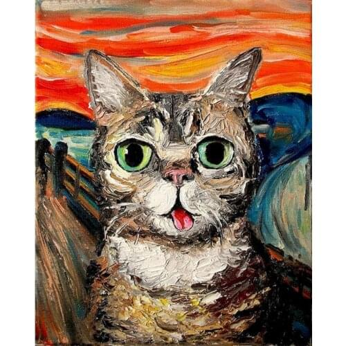 SDOYUNO 60x75cm Oil Painting By Numbers Animals DIY Paint By Numbers On Canvas Abstract Cats Frameless Home Decor Hand Painting