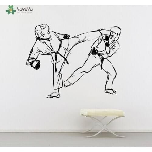 YOYOYU Wall Decal Karate Fight Wall Sticker Vinyl Wall Stickers Martial Removable Art Mural Sports Boys Room Decor Home DIYZW225