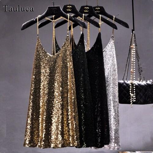 Night Club Dress Women Glitter Gold Silver Sequin Sparkle Mini Dress Sexy Backless Dresses Female Party Vestidos Nightclub Wear