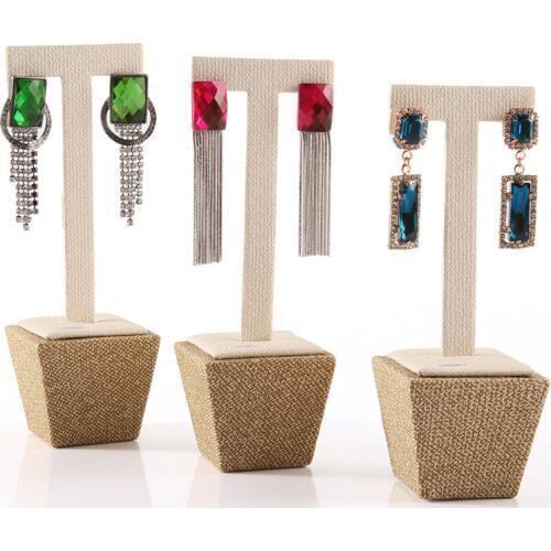 New Fashion 3pcs Linen Earrings Display Holder Jewelry Display Stand Earrings Display Showcase