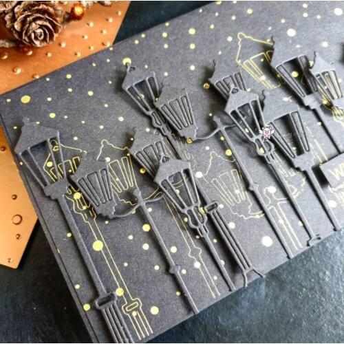 Mmao Crafts Metal Steel Cutting Dies New Christmas street lights Stencil For DIY Scrapbooking Paper/photo Cards Embossing Dies