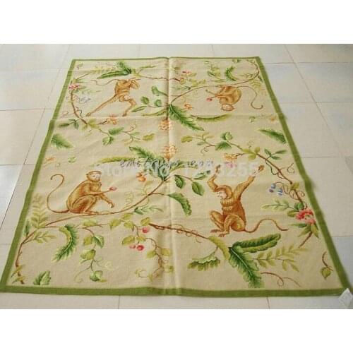 Hand-woven Plain Carpet Full Width Design Needle Point Hand-woven Carpet Knitted Home Decore Wool Rug Carpet